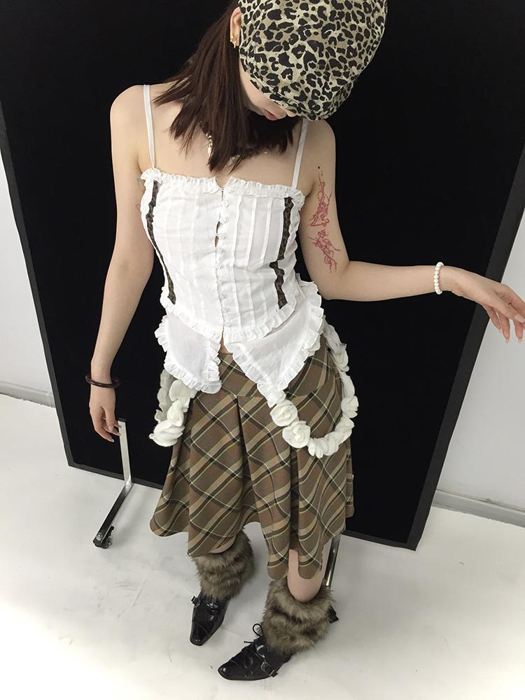 Vintage Plaid Pleated Skirt Short JK Skirts