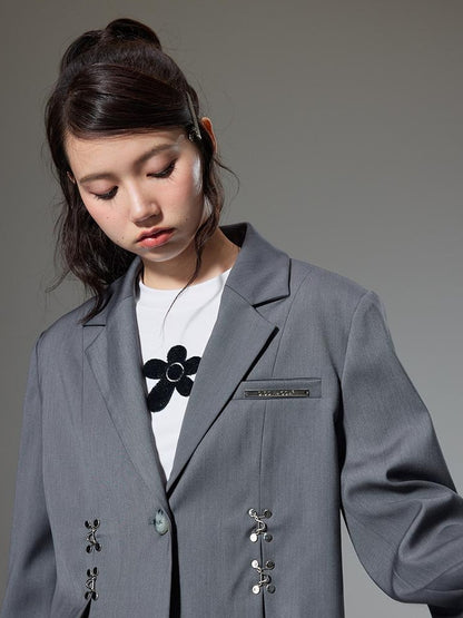 DIDDI MODA Vintage Plaid Schoolgirl Blazer Set