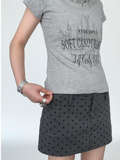 Vintage Print Slim Fit Raglan T-shirt