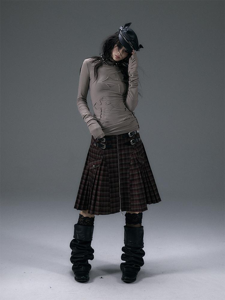 Vintage Punk Plaid A-Line Pleated Mini Skirt Dress
