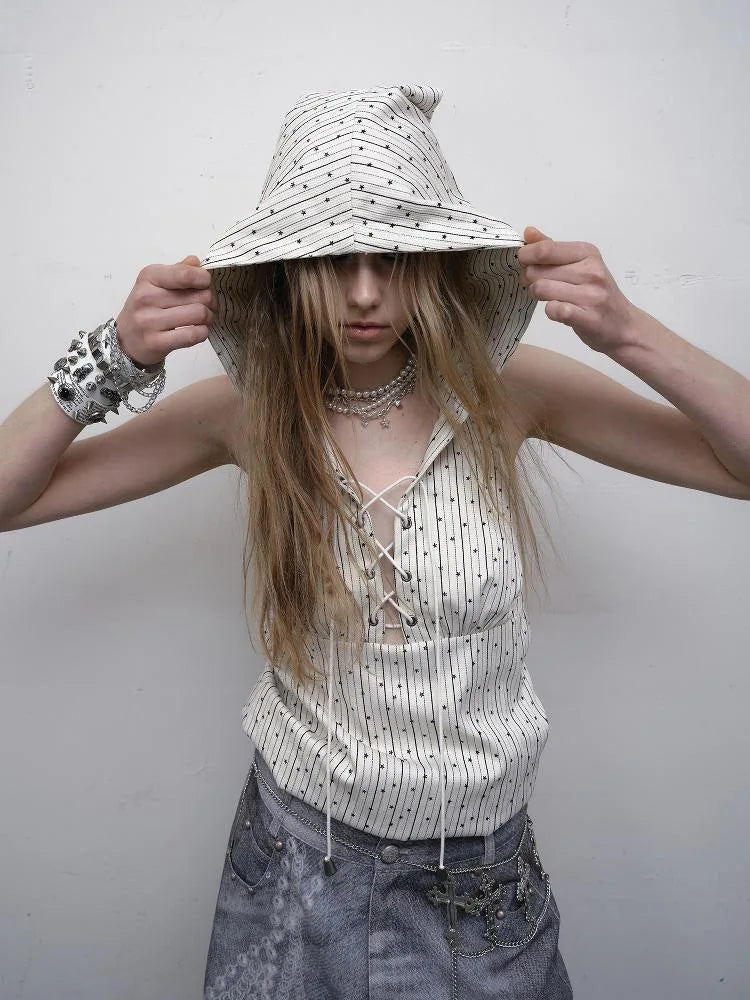 Vintage Punk Hoodie Vest Top