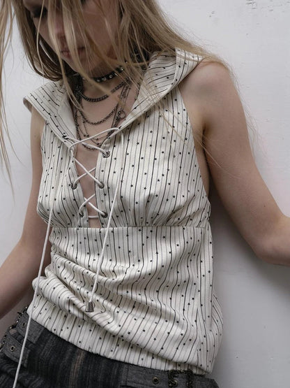 Vintage Punk Hoodie Vest Top