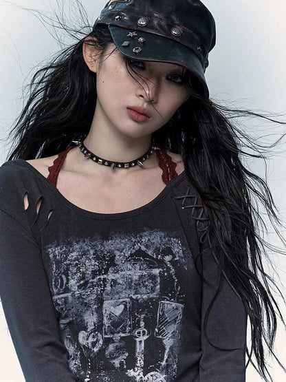 Vintage Punk Rivet Distressed Leather Flat Cap Hats