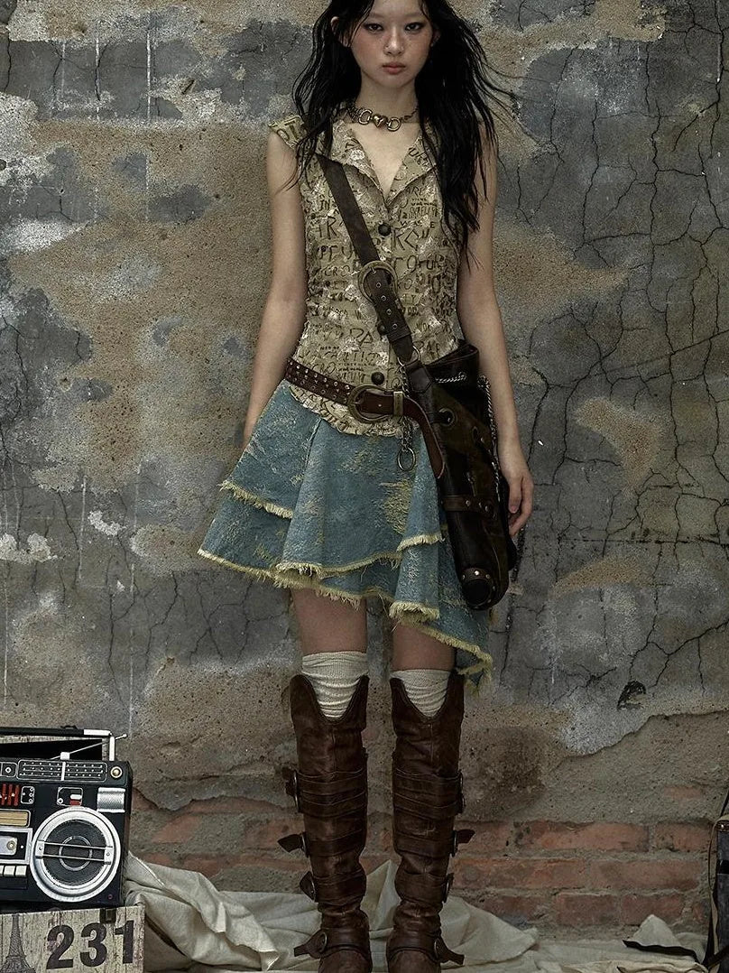 Vintage Punk Shoulder Bag With Chains &amp; Studs For Women