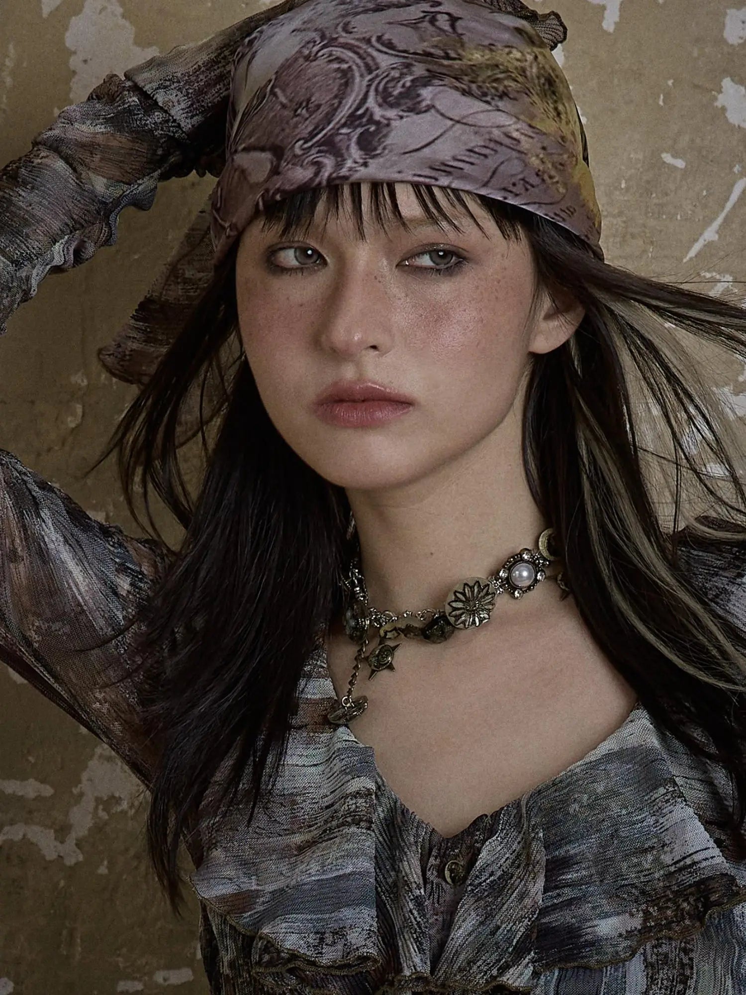 Vintage Punk Star Button Necklace For Women