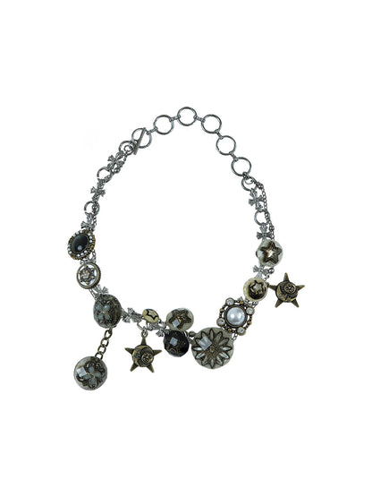 NO ROMANCE Vintage Punk Star Button Necklace For Women