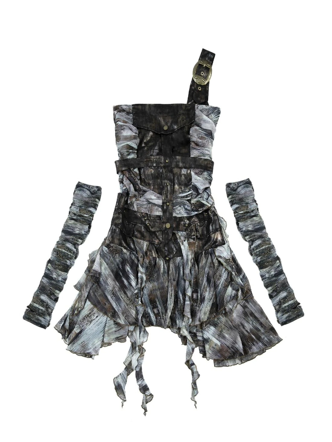 Vintage Punk Sweet Edgy Patchwork Corset Bandage Dresses