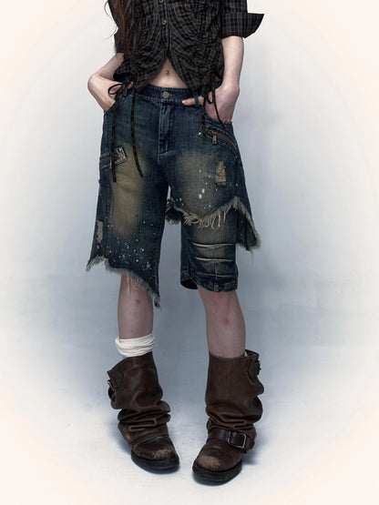 Vintage Denim Shorts  Punk Style