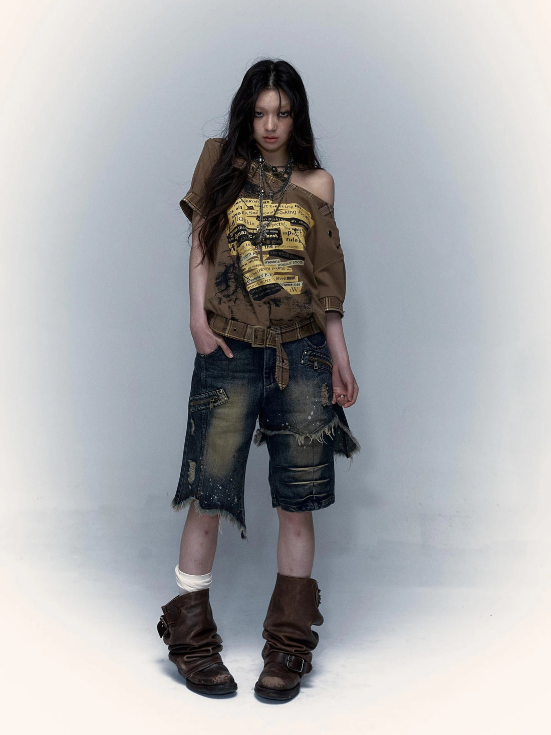 Vintage Denim Shorts  Punk Style