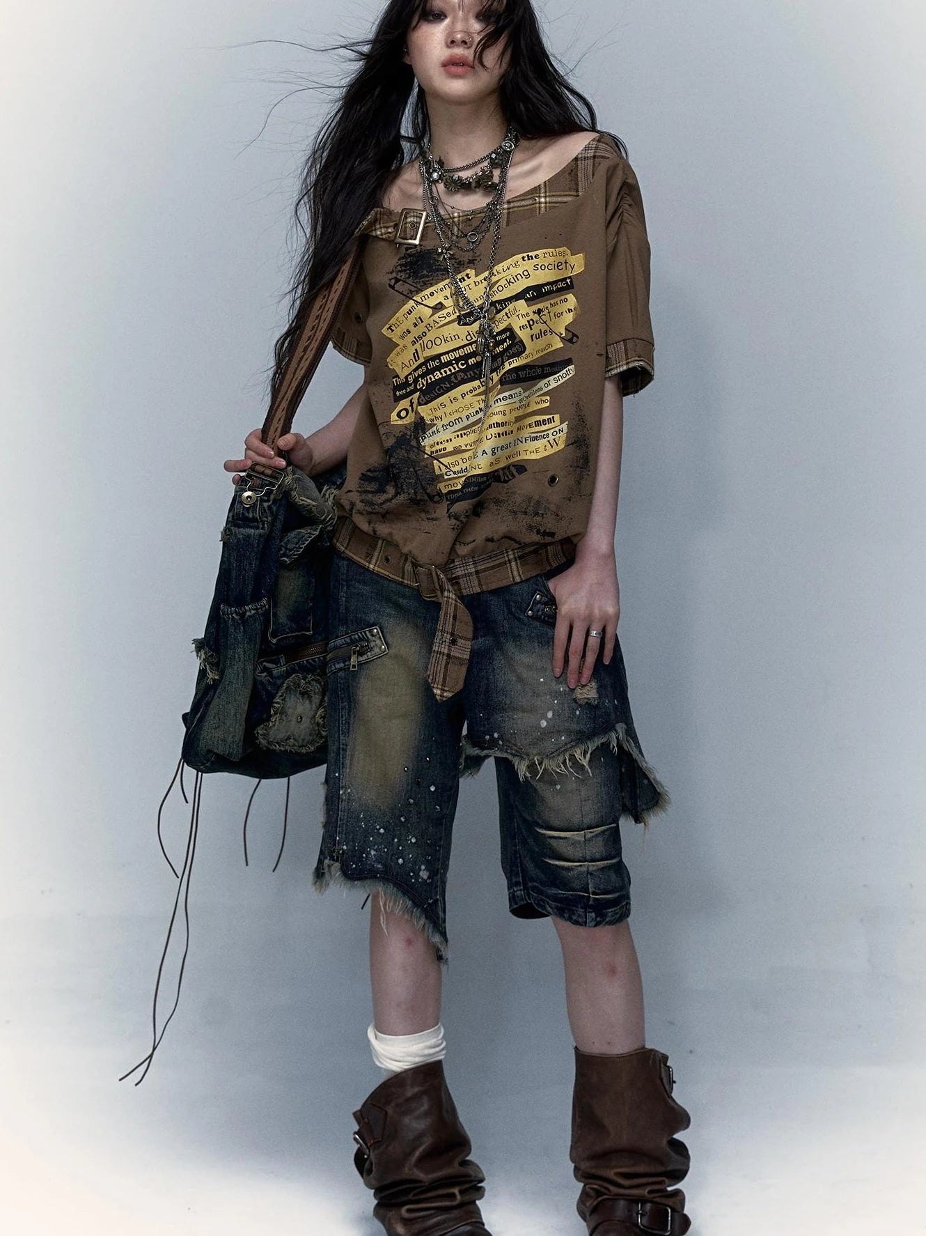 Vintage Denim Shorts  Punk Style