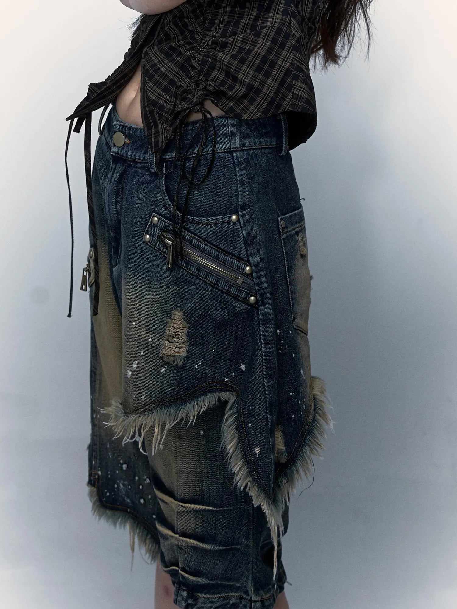 Vintage Denim Shorts  Punk Style