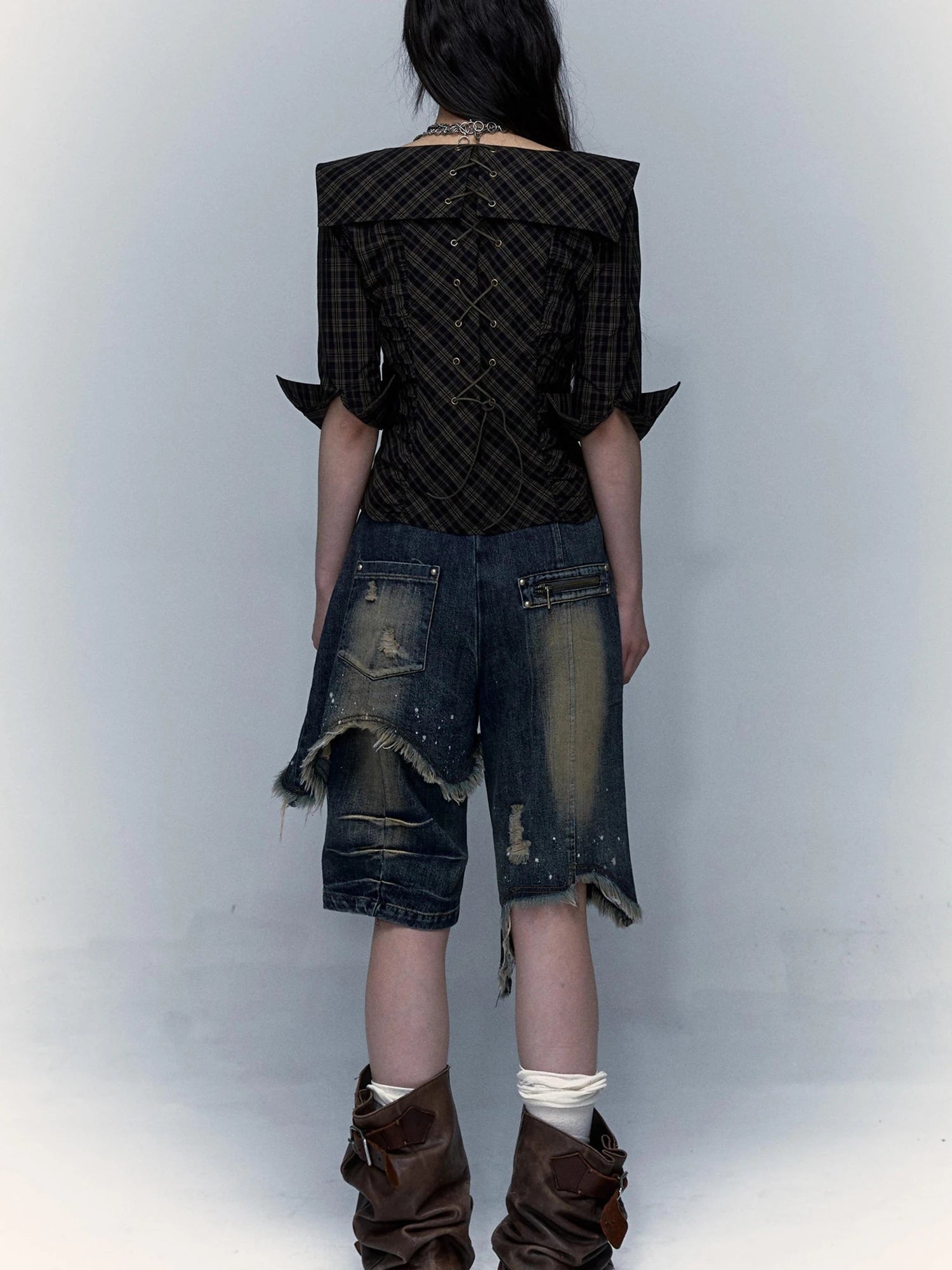 Vintage Denim Shorts  Punk Style