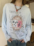 DIDDI MODA Vintage Puppy Print Loose Fit Tee