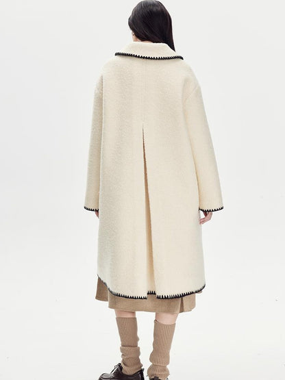 DIDDI MODA Vintage Shell Embroidered Wool Coat