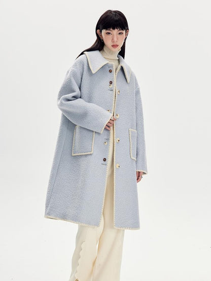 DIDDI MODA Vintage Shell Embroidered Wool Coat