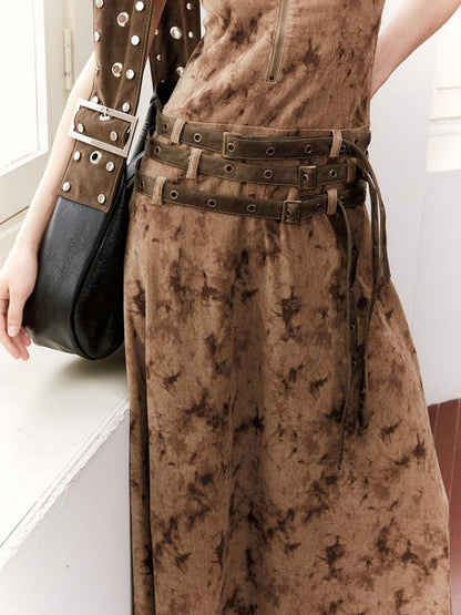2th Desire Vintage Velvet Sleeveless Dress For Women Summer Long Dresses