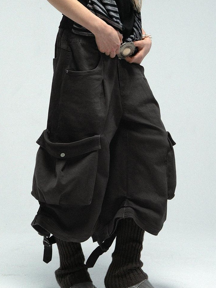 Vintage Washed Cargo Lantern Shorts