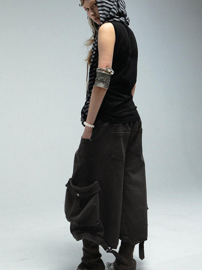 Vintage Washed Cargo Lantern Shorts