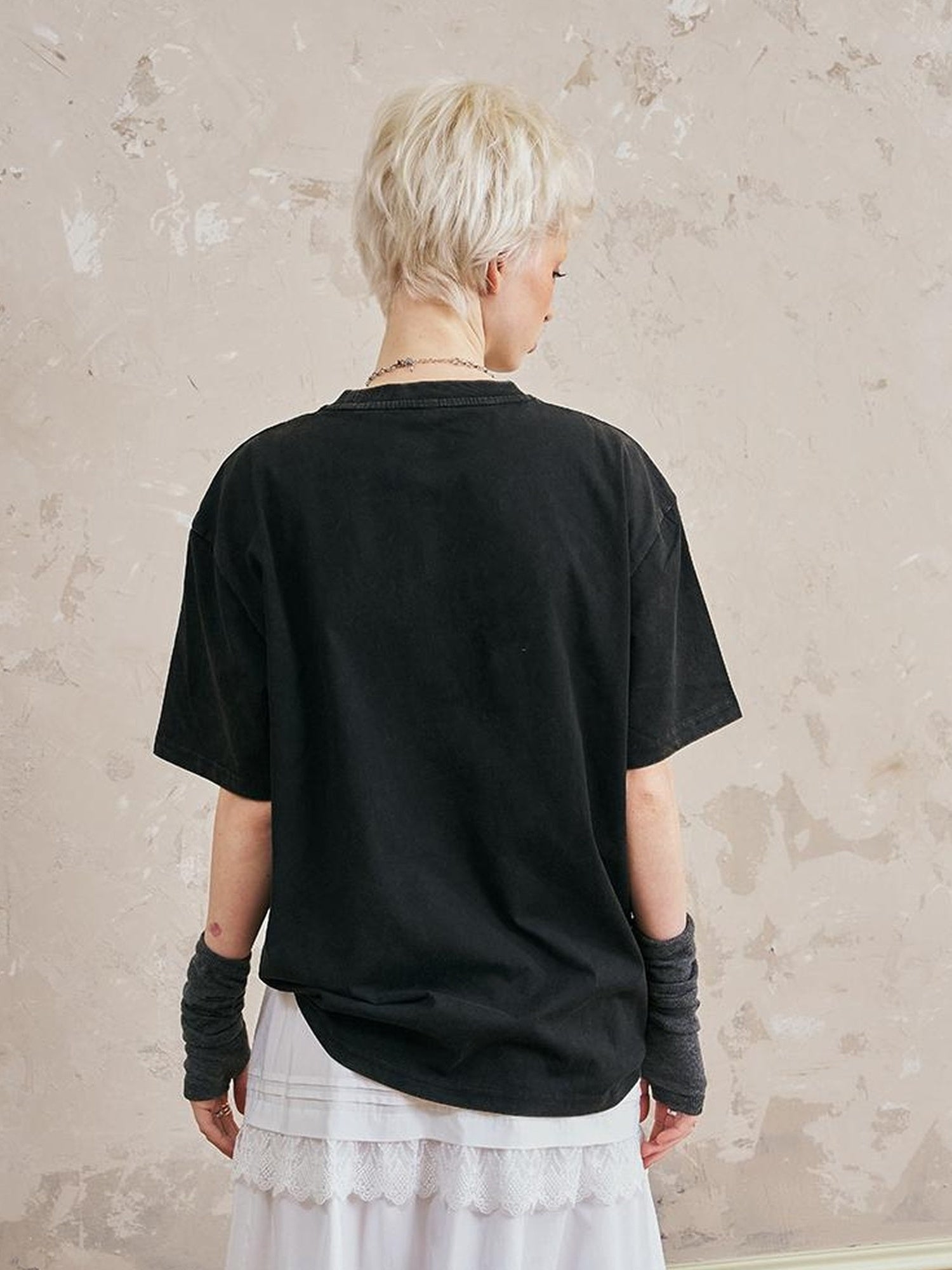 DIDDI MODA Vintage Washed Double Swallow Relaxed Tee