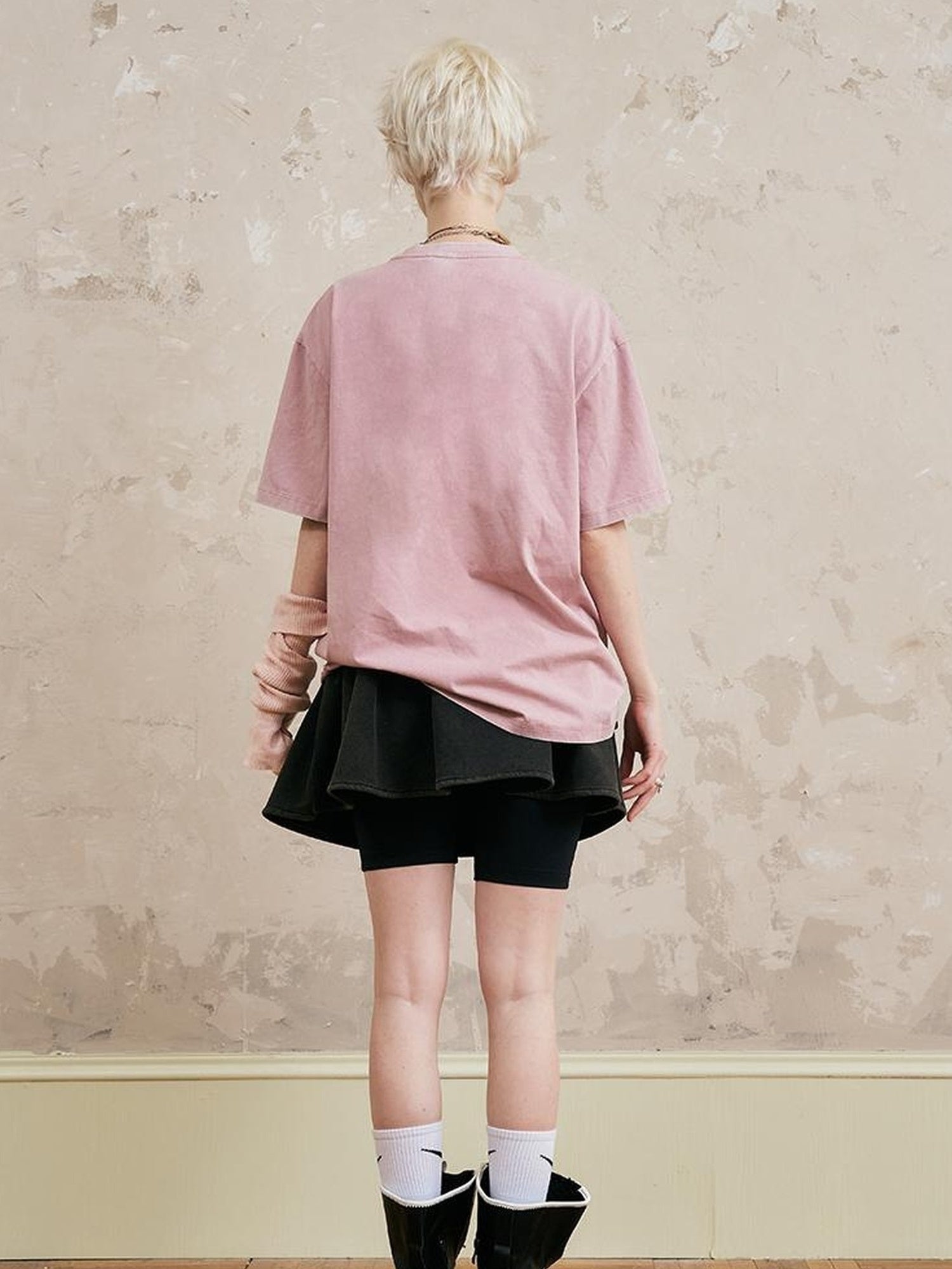 DIDDI MODA Vintage Washed Double Swallow Relaxed Tee