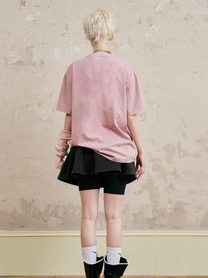 DIDDI MODA Vintage Washed Double Swallow Relaxed Tee