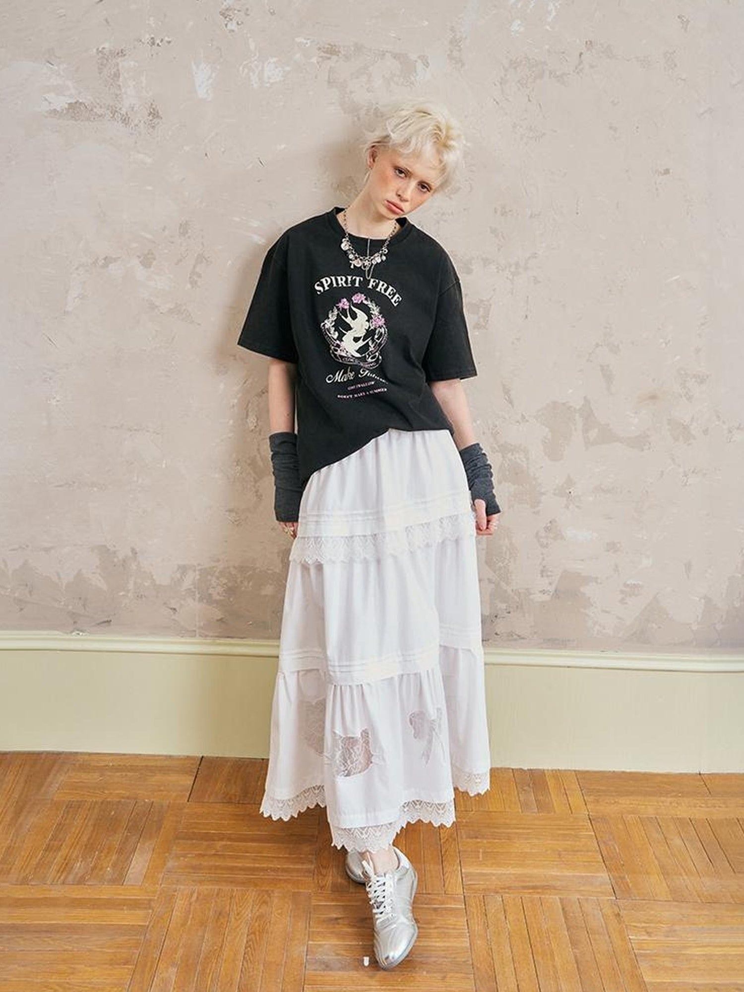 DIDDI MODA Vintage Washed Double Swallow Relaxed Tee