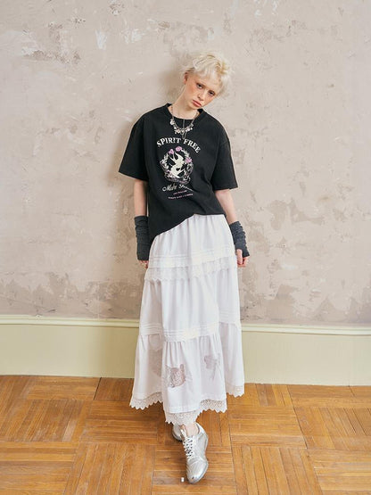 DIDDI MODA Vintage Washed Double Swallow Relaxed Tee