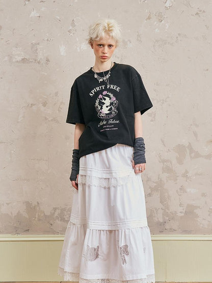 DIDDI MODA Vintage Washed Double Swallow Relaxed Tee