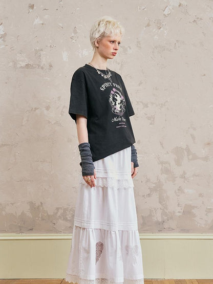 DIDDI MODA Vintage Washed Double Swallow Relaxed Tee