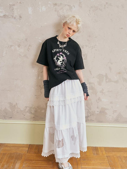 DIDDI MODA Vintage Washed Double Swallow Relaxed Tee