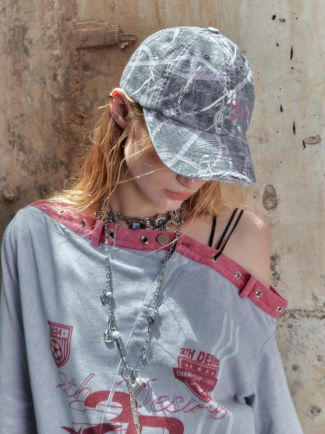 2th Desire Vintage Washed Embroidery Camo Baseball Cap Adjustable