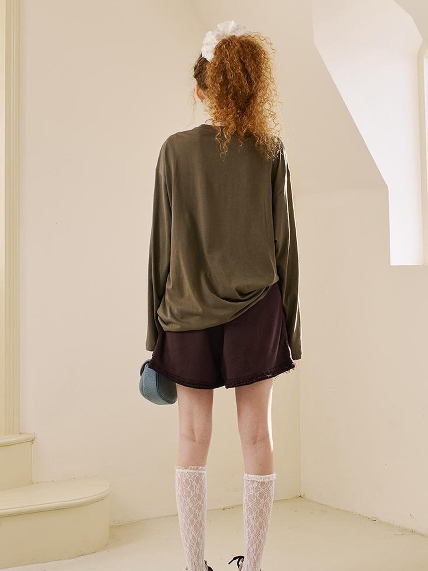 DIDDI MODA Vintage Washed Floral Otton Ounge Horts