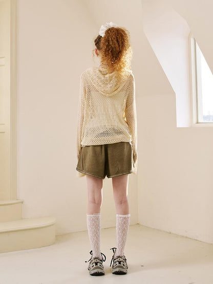 DIDDI MODA Vintage Washed Floral Otton Ounge Horts