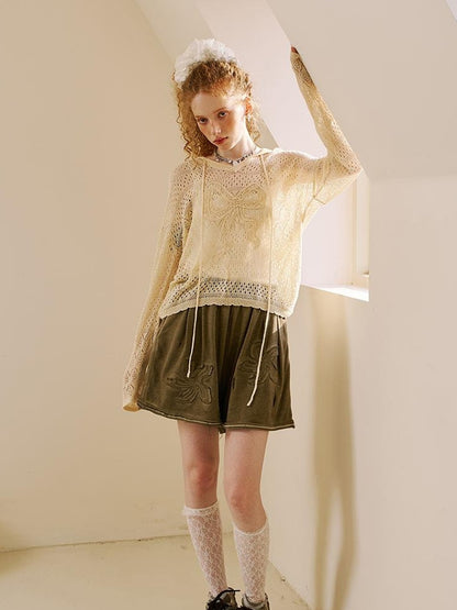 DIDDI MODA Vintage Washed Floral Otton Ounge Horts