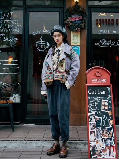 Vintage Washed Twill Canvas Winter Loose Pants