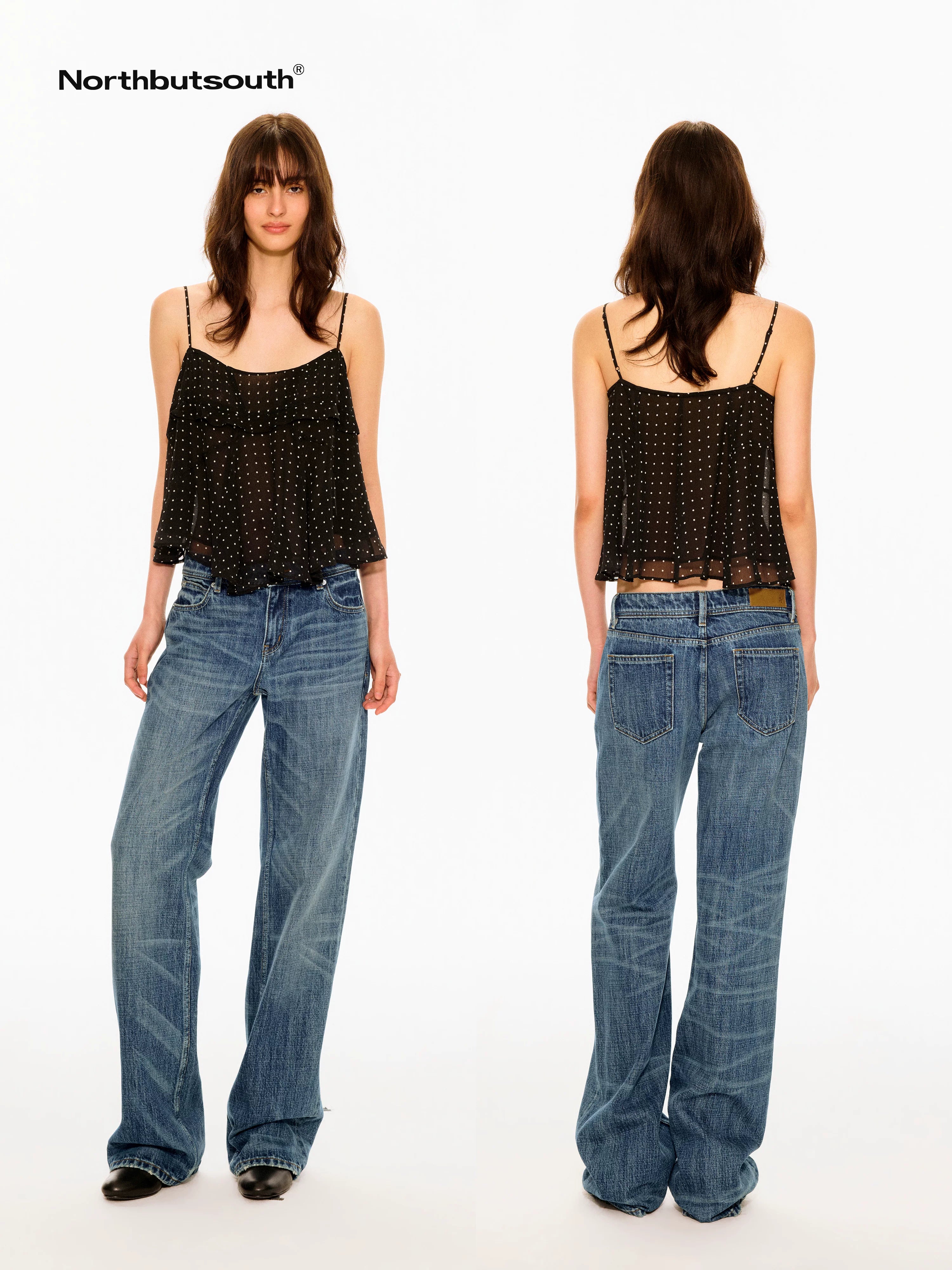 Vintage Whisker Washed Slim Low Rise Women&