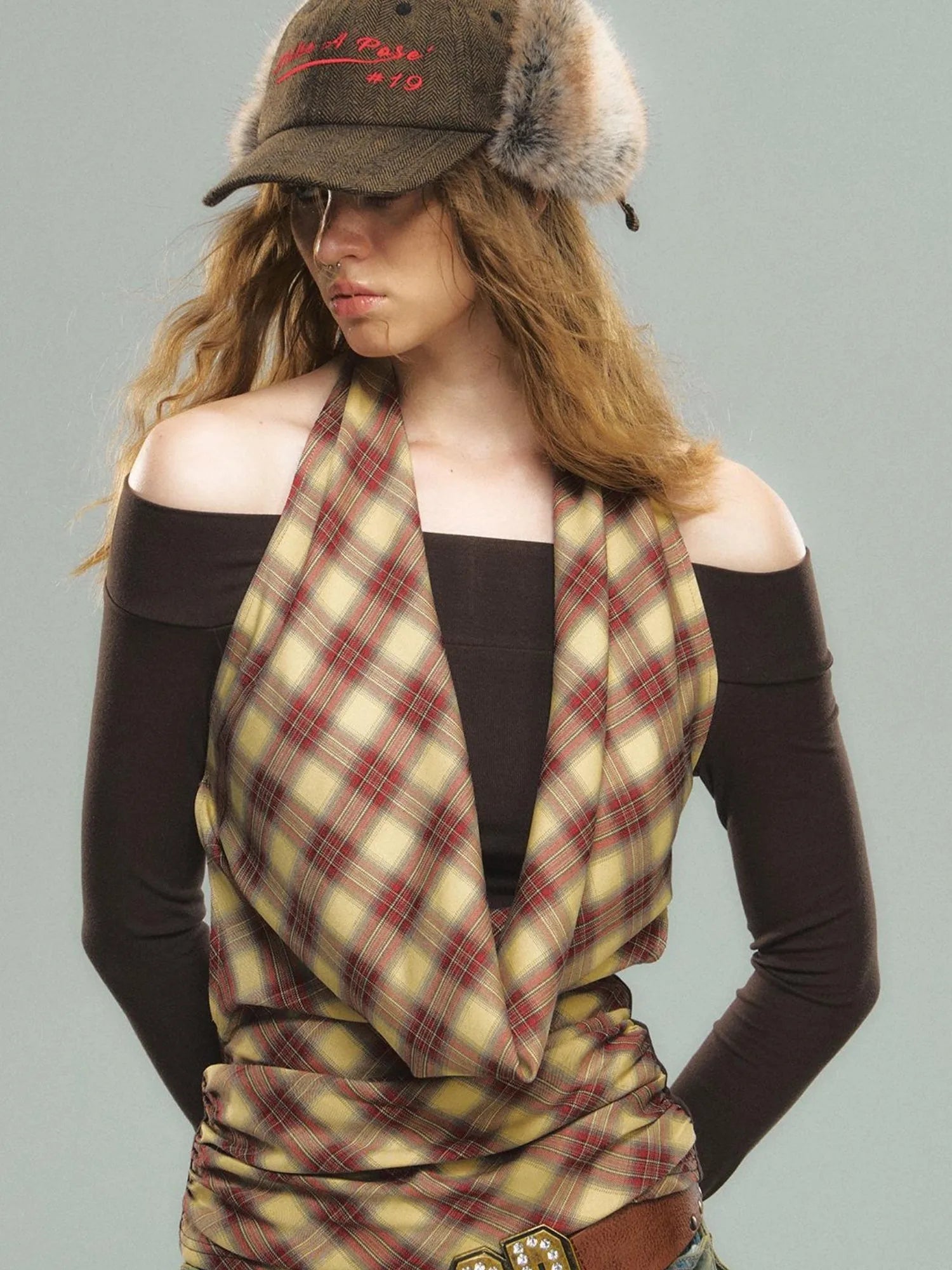 Vintage Wool Baseball Cap Winter Warm Christmas Hat For Women