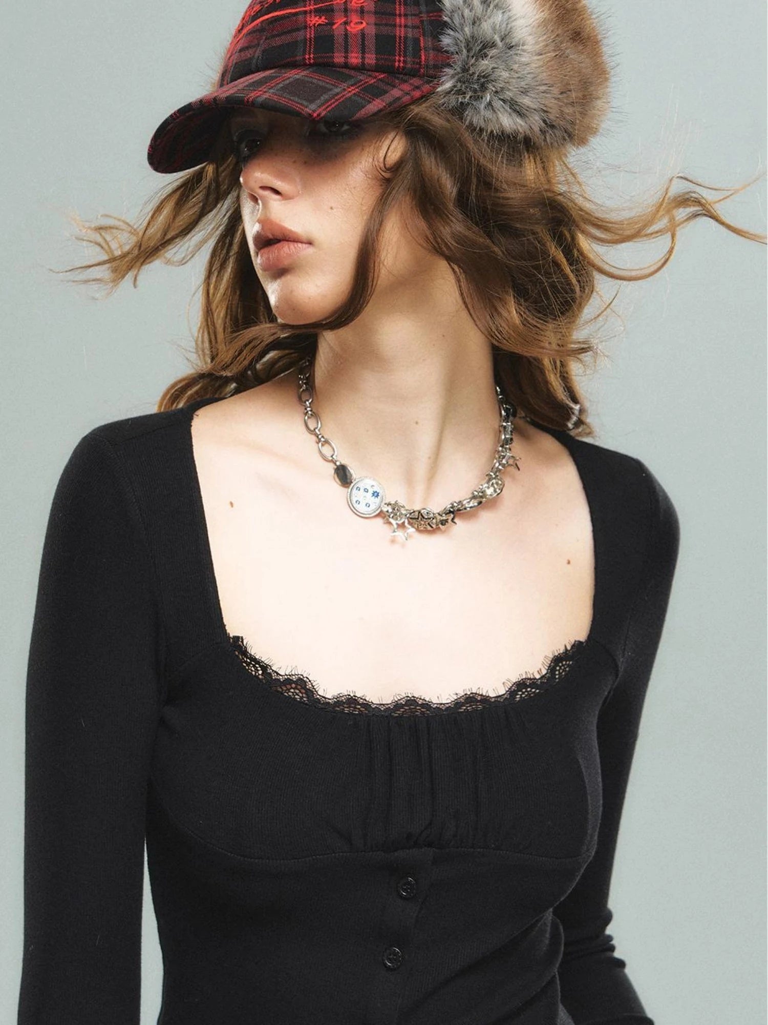 Vintage Wool Baseball Cap Winter Warm Christmas Hat For Women