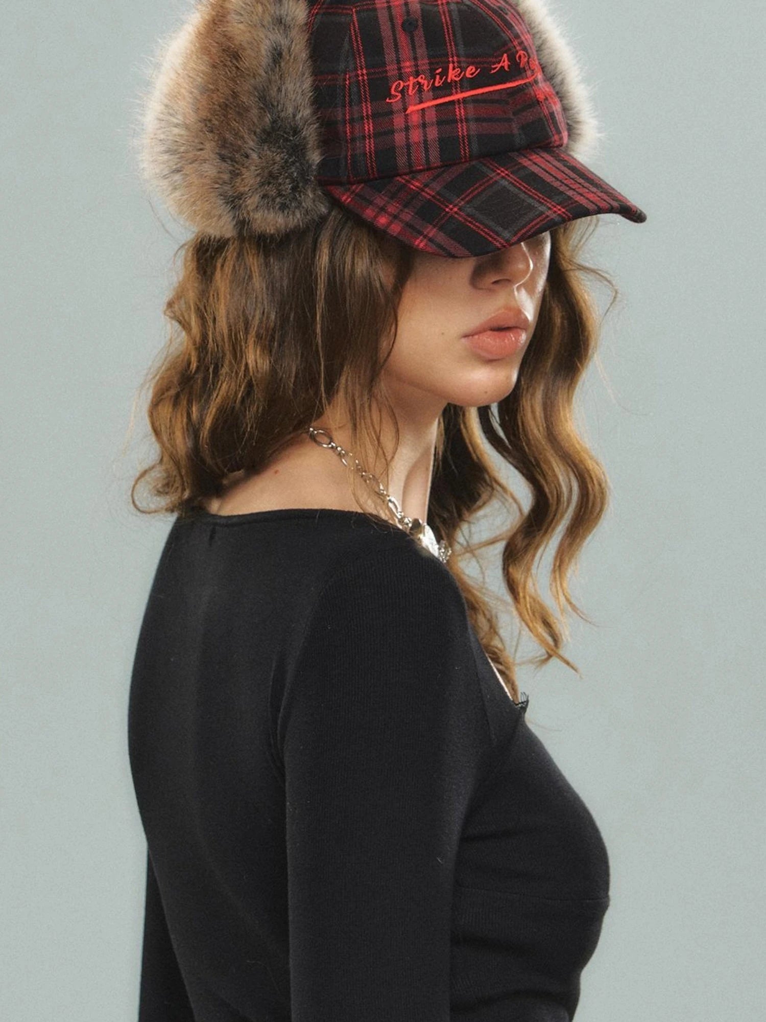 Vintage Wool Baseball Cap Winter Warm Christmas Hat For Women