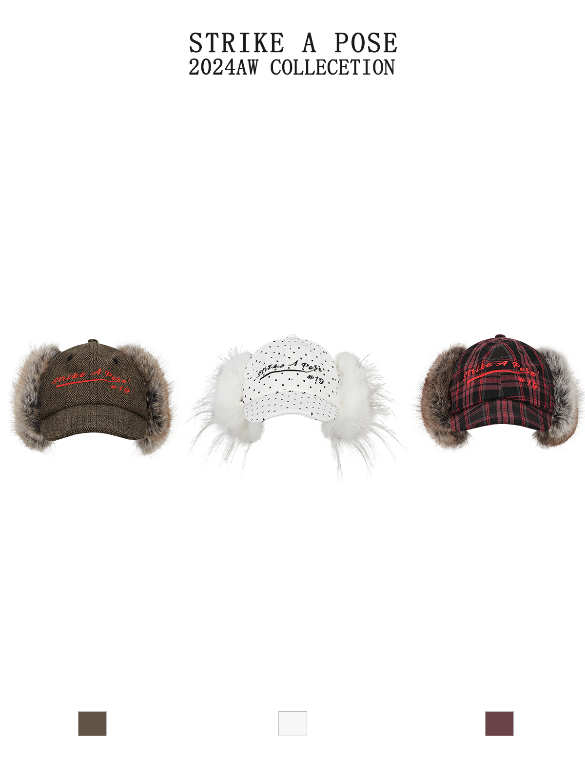STRIKE A POSE Vintage Wool Baseball Cap Winter Warm Christmas Hat For Women