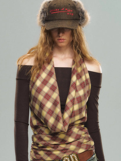 Vintage Wool Baseball Cap Winter Warm Christmas Hat For Women