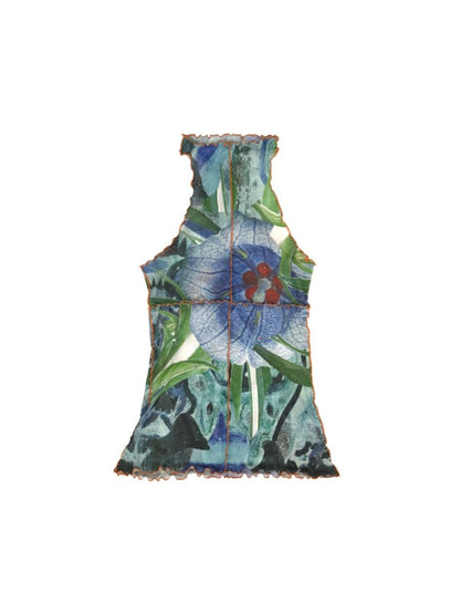 Vintage Y2K Mesh Sleeveless Print Vest Top