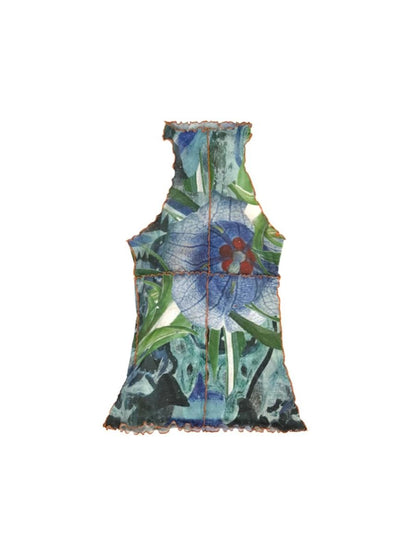 Vintage Y2K Mesh Sleeveless Print Vest Top