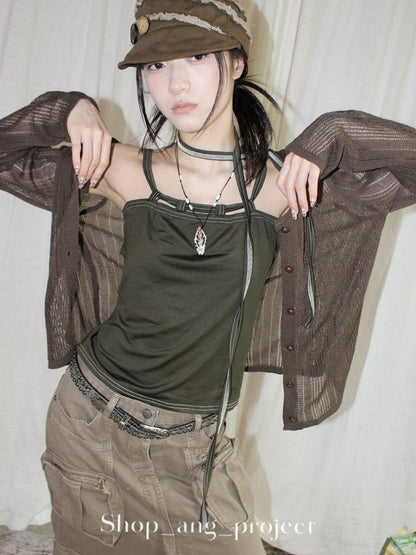 ang project Vintage Y2K Metal Distressed Silver Gray Punk Studded Belt