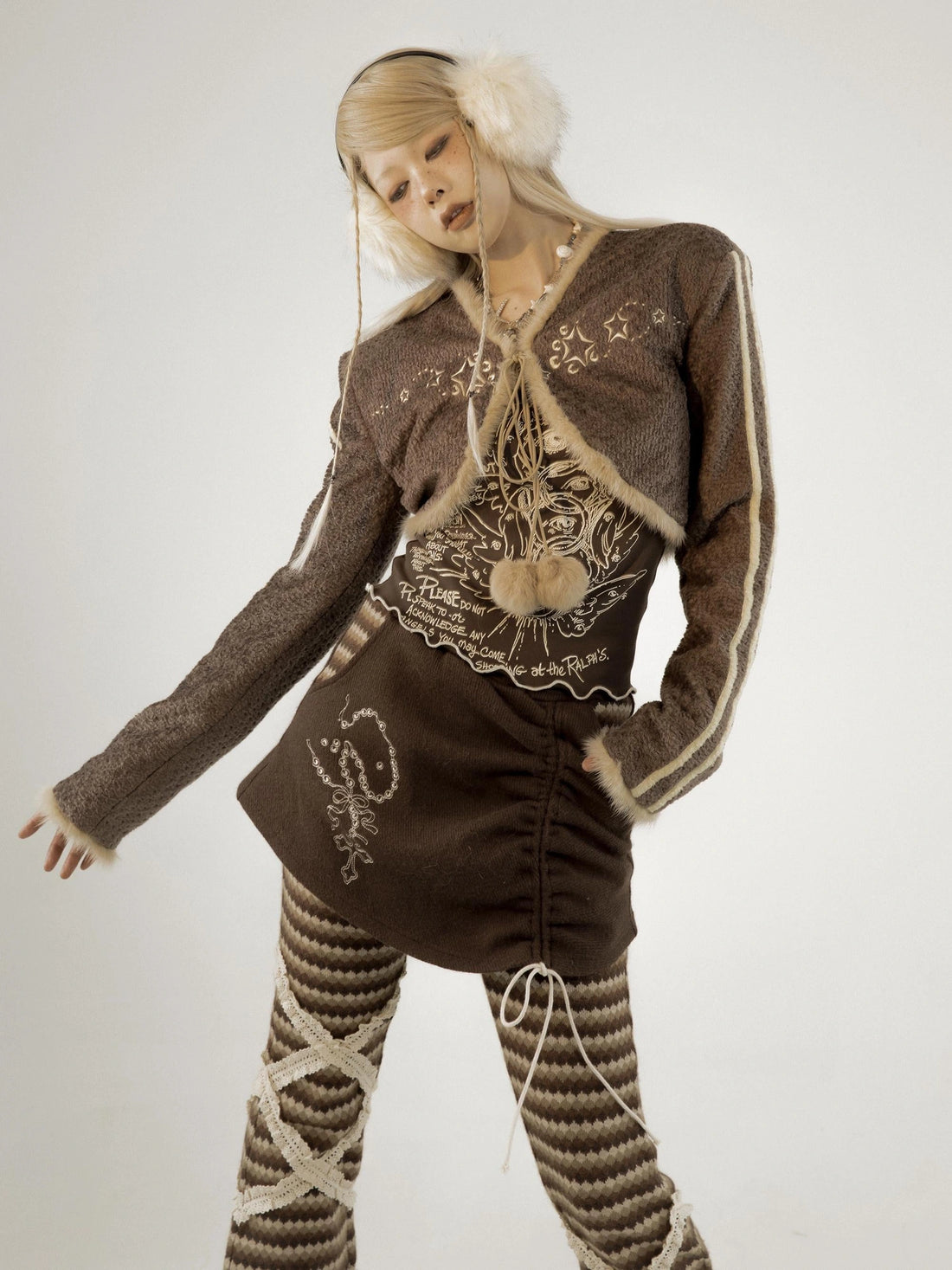 Vintage Y2K Patchwork Playful Short Jacket For Women