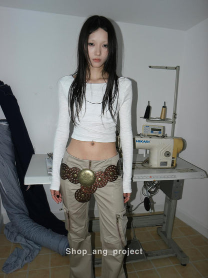 ang project Vintage Y2K Western Cowgirl Belt With Buckle For Women