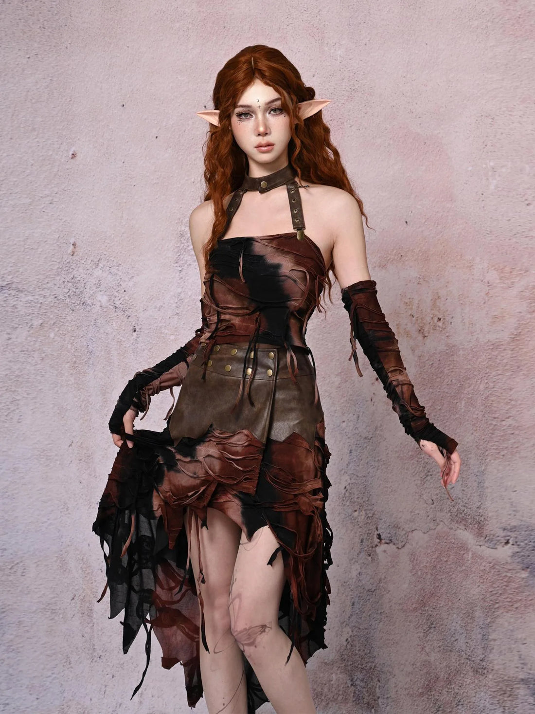 Virtual Orbit Asymmetric Dystopian Tie Dye Maxi Skirt