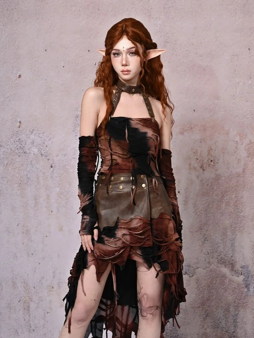 Virtual Orbit Asymmetric Dystopian Tie Dye Maxi Skirt