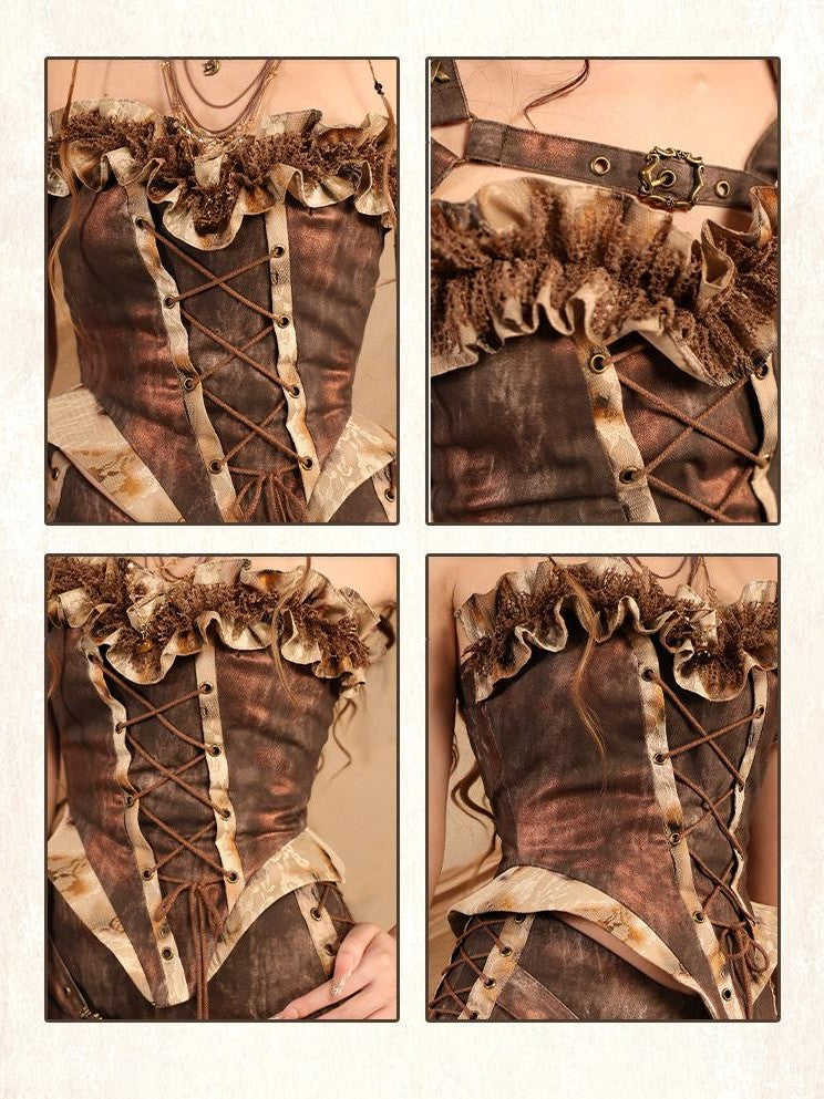 Virtual Orbit Asymmetric Y2k Grunge Nomad Retro Women&