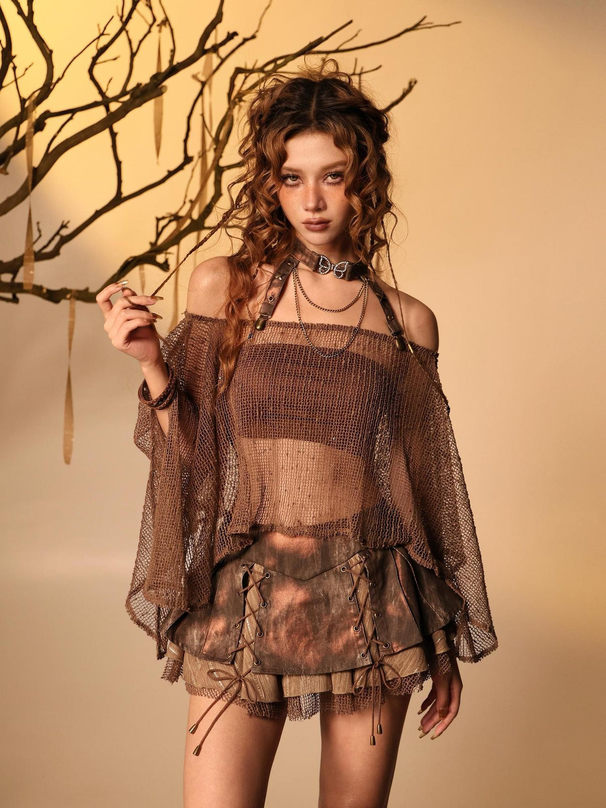 Virtual Orbit Butterfly Choker Mesh Sheer Wasteland Multi Way Women&